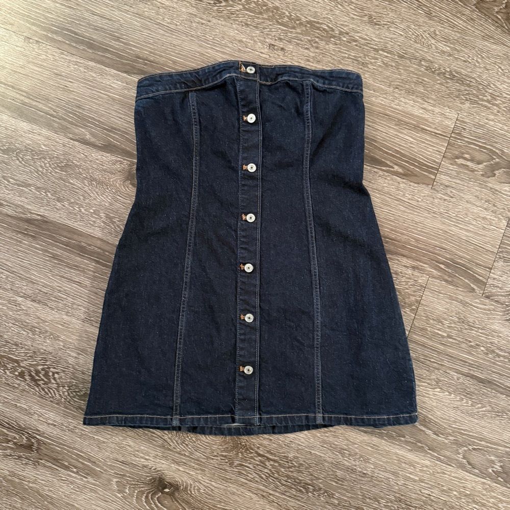 Abercrombie & Fitch Mara Strapless Denim Mini Dress